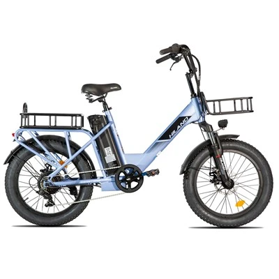 Bicicleta elèctrica de càrrega elèctrica HILAND de 20 polzades, motor de cub posterior de 250 w, marc d'aliatge d'alumini, pneumàtic de 7 velocitats